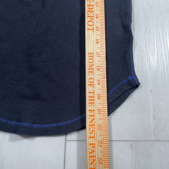 Free People Women's Small In The Mix Cuff Top Navy Blue Thermal Boho Long Sleeve - Picture 10 of 12